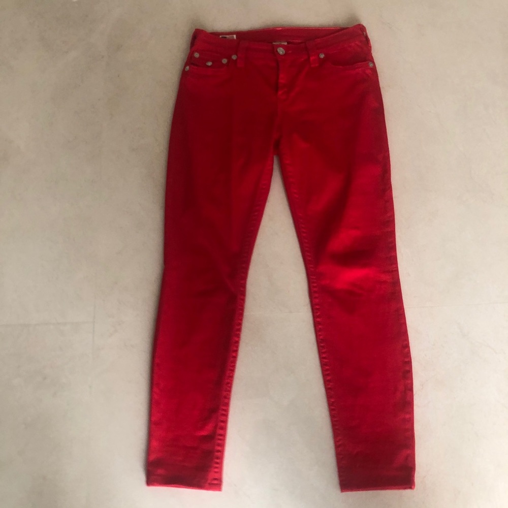 True Religion Women's Serena Super Skinny Red Jeans Size 30 NEW! - Picture 2 of 9